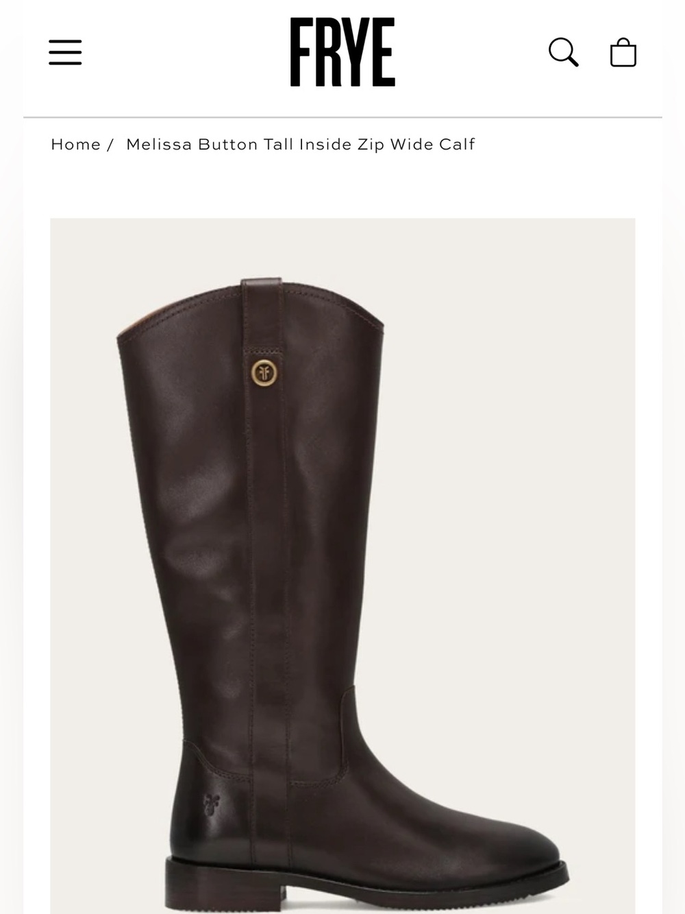 Frye - MELISSA BUTTON TALL INSIDE ZIP WIDE CALF